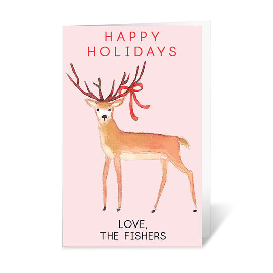 Happy Holidays Deer Folded Gift Enclosures